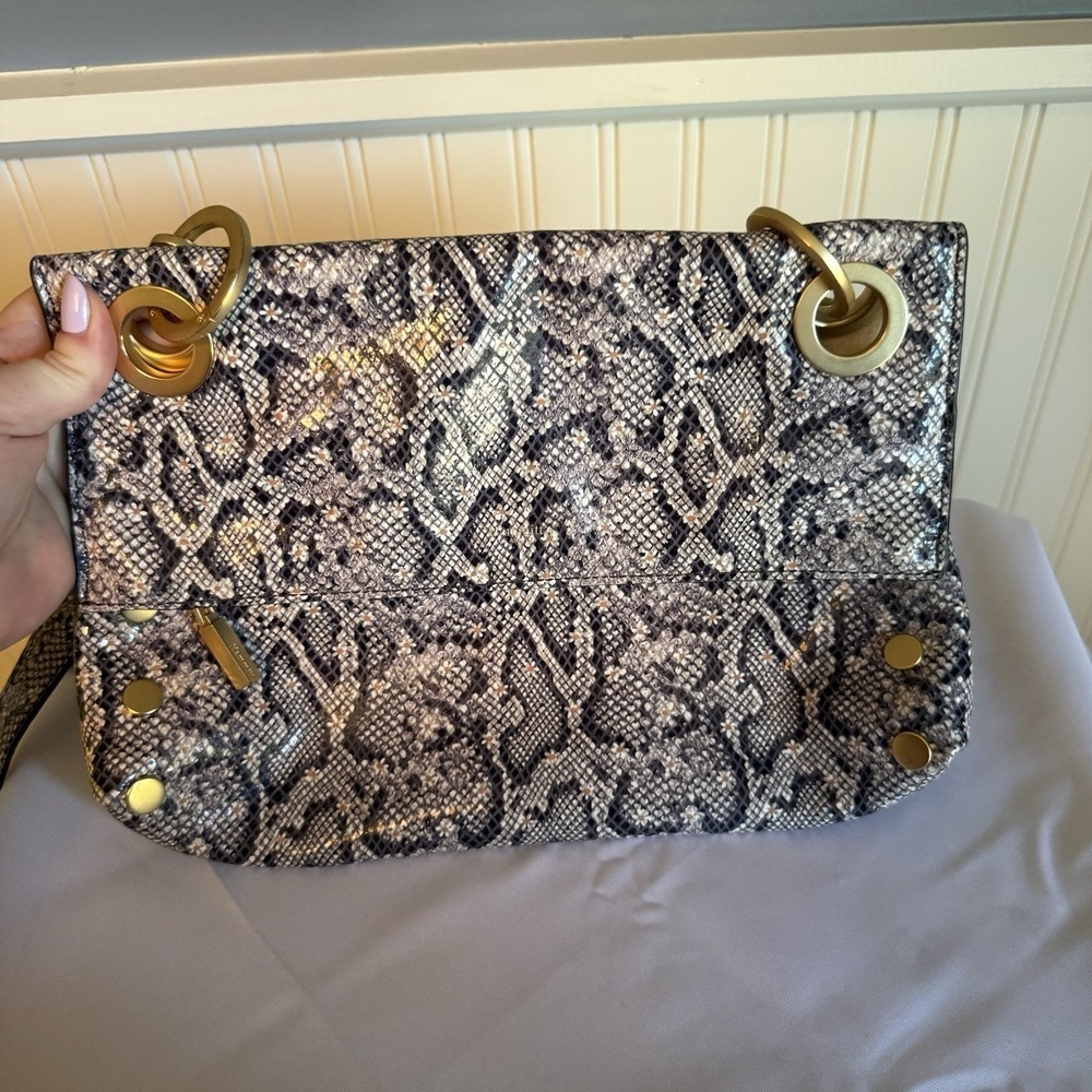 Hammitt VIP Montana Medium Daisy Reversible Snake Fold Over Crossbody Bag Purse